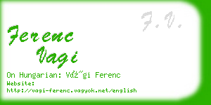 ferenc vagi business card